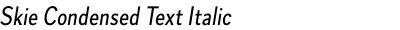 Skie Condensed Text Italic